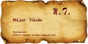 Májer Tünde névjegykártya